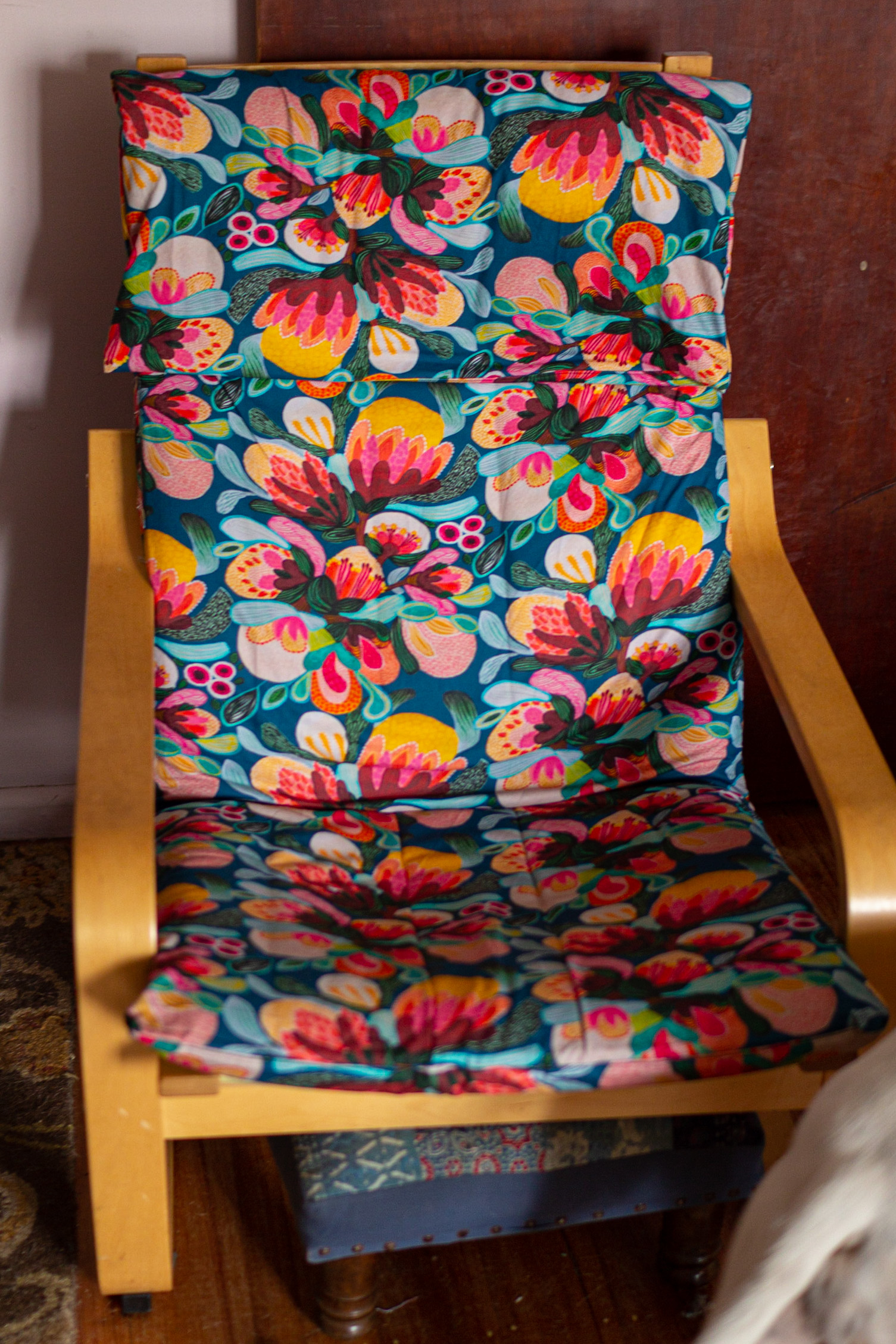 Poang chair covered
